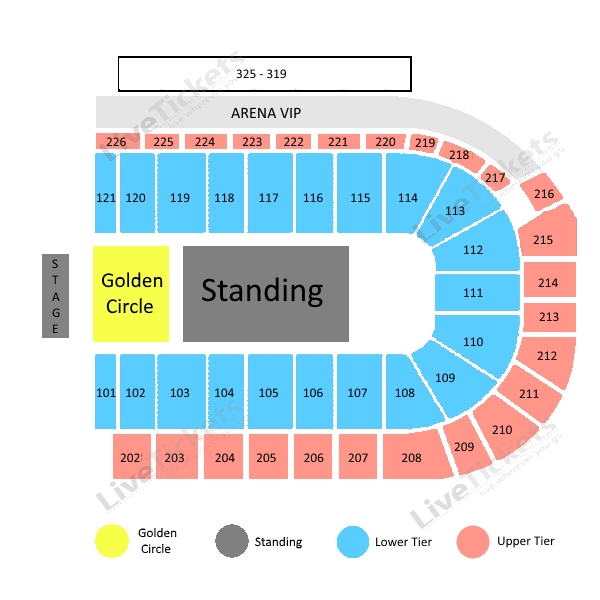 מפת קריפטו קום ארנה למשחק של לוס אנג'לס לייקרס