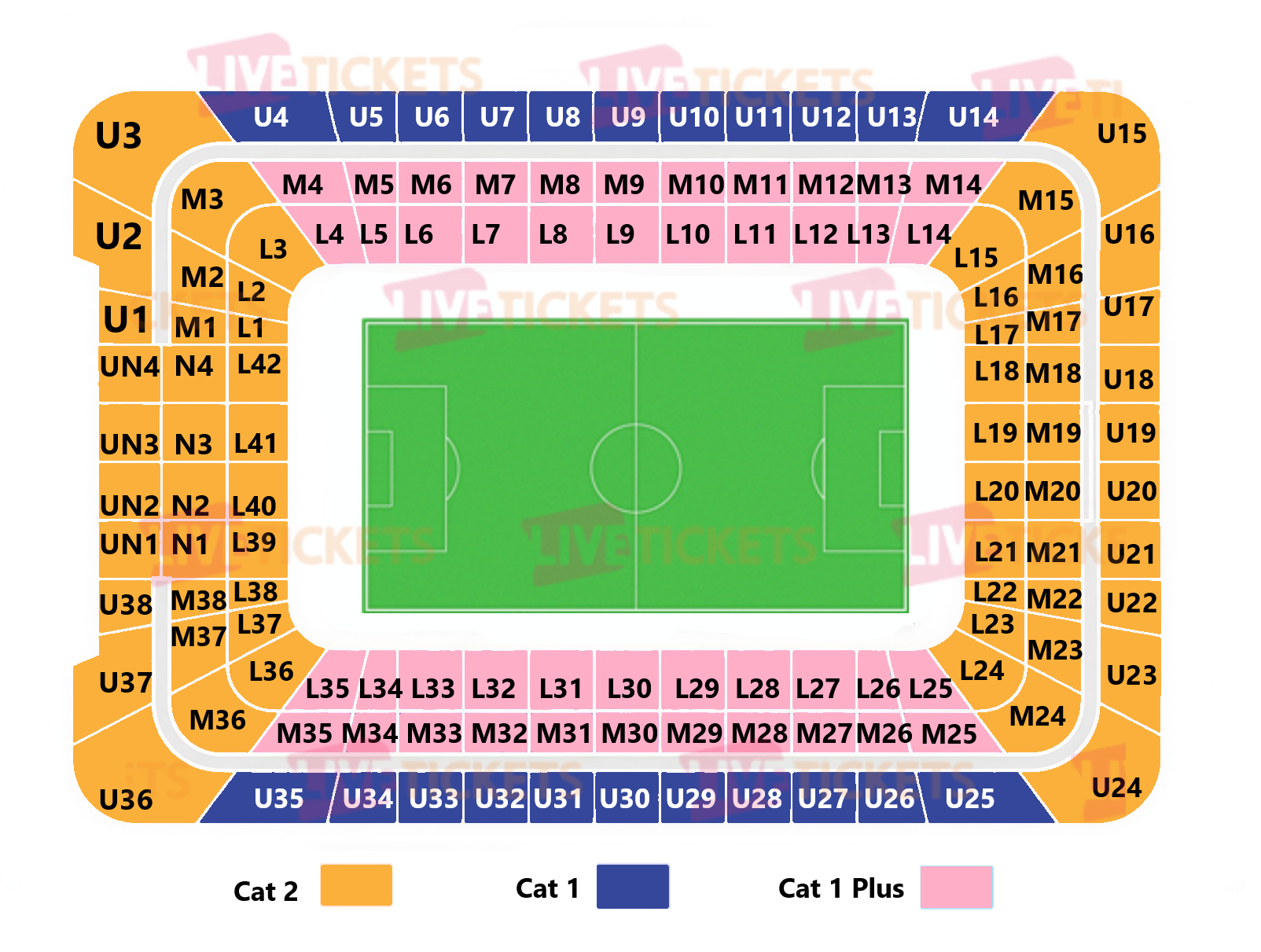 מפת Principality Stadium למשחק של ארסנל