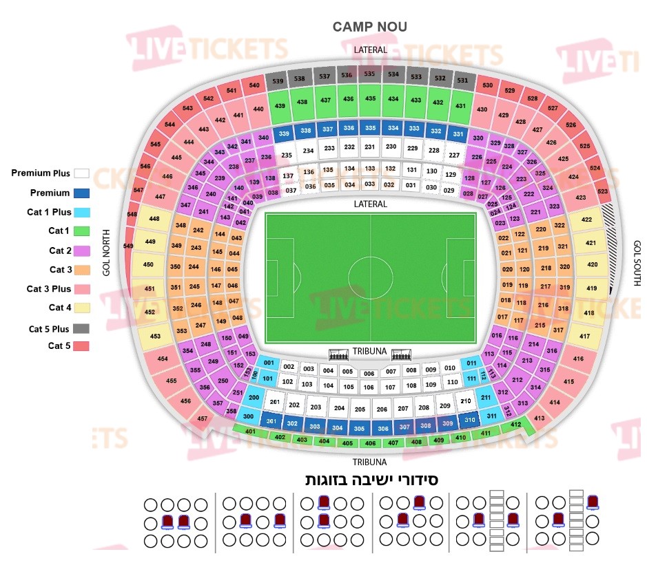 מפת קאמפ נואו למשחק של ברצלונה