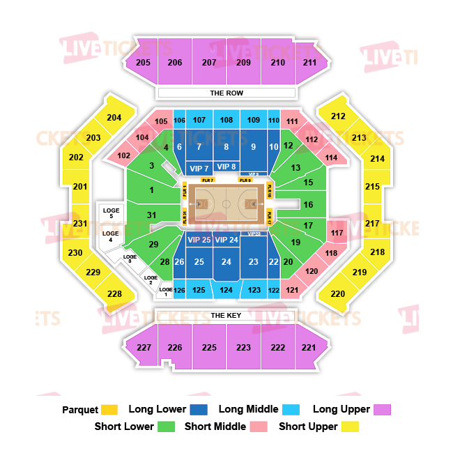 מפת ברקליס סנטר למשחק של אוקלהומה סיטי ת'אנדר