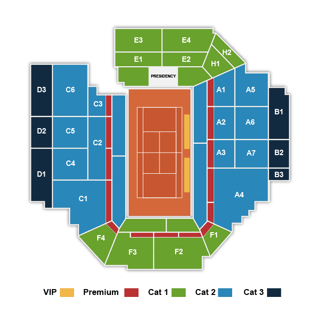 מפת Reial Club de Tennis למשחק של אליפות ברצלונה הפתוחה
