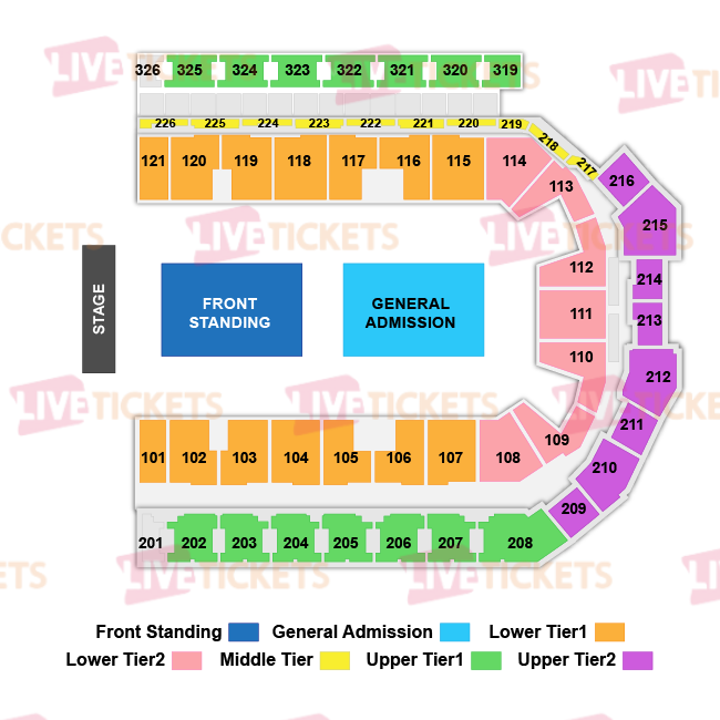 מפת Budapest Sports Arena להופעה של לני קרביץ