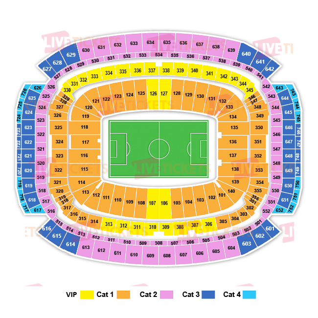 מפת NRG Stadium למשחק של מונדיאל 2026