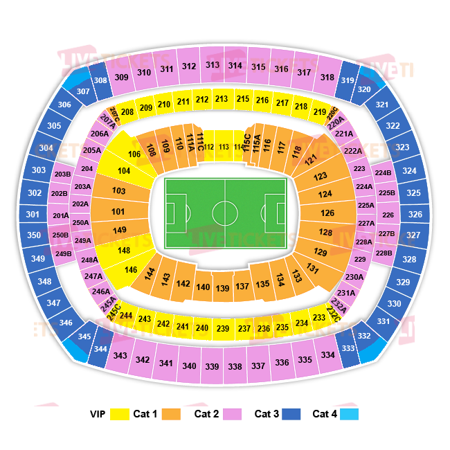 מפת MetLife Stadium למשחק של אנגליה