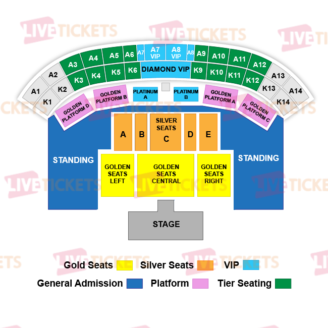 מפת Tsirio Stadium להופעה של סטינג