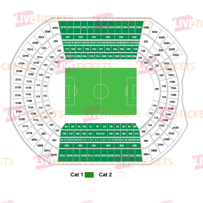 מפת אצטדיון לה קרטוחה למשחק של ליגה הספרדית