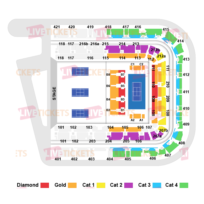 מפת La Defense Arena למשחק של פריז מאסטרס