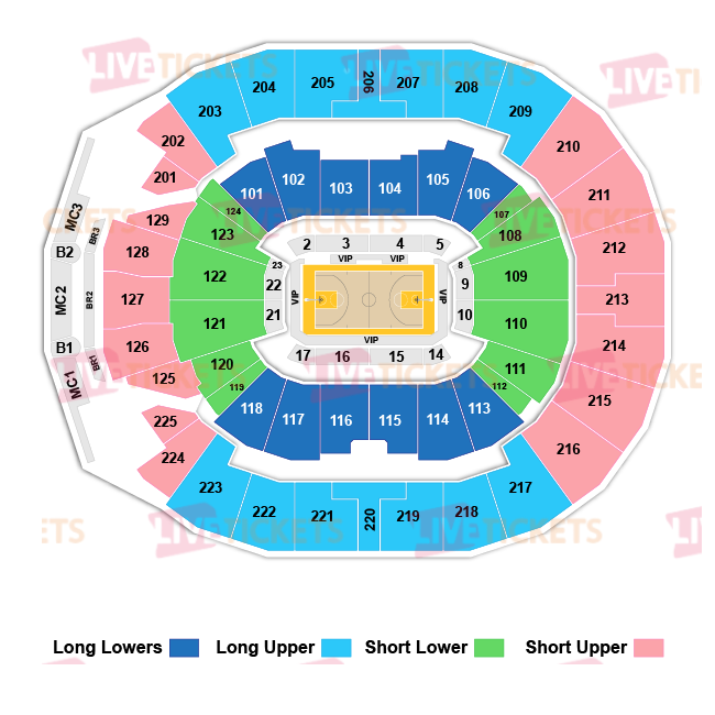 מפת צ'ייס סנטר למשחק של גולדן סטייט ווריורס