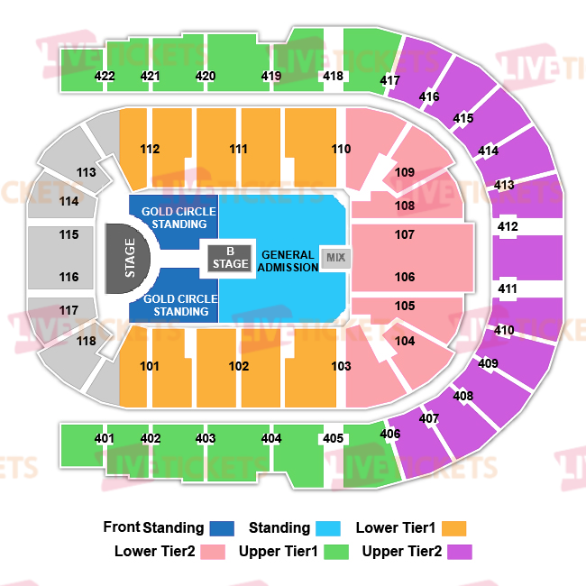 מפת The O2 להופעה של רוסליה