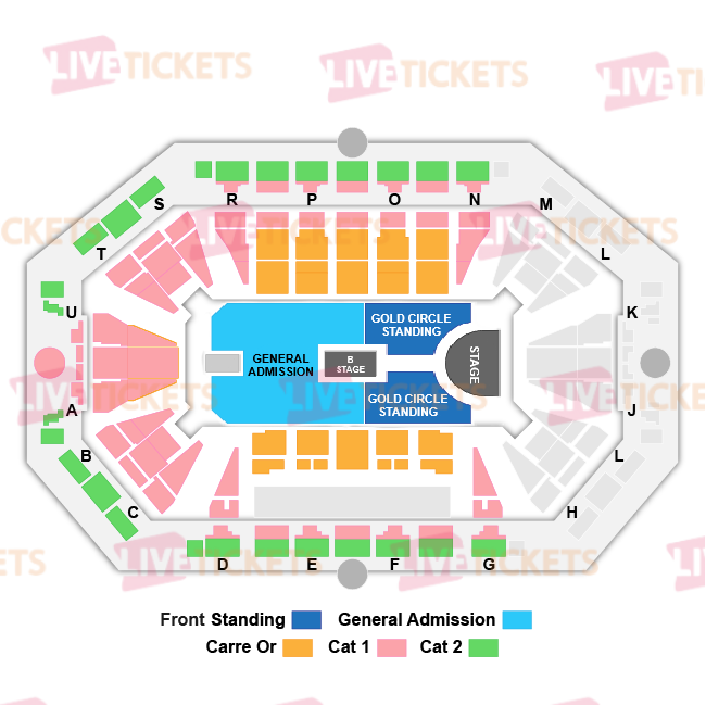 מפת Accor Arena להופעה של רוסליה