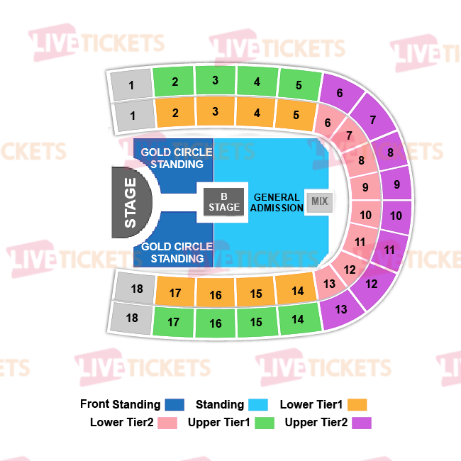 מפת Altice Arena להופעה של רוסליה