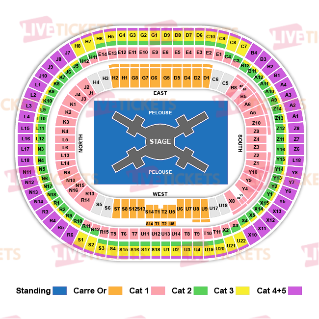 מפת סטאד דה פראנס להופעה של ביטיאס