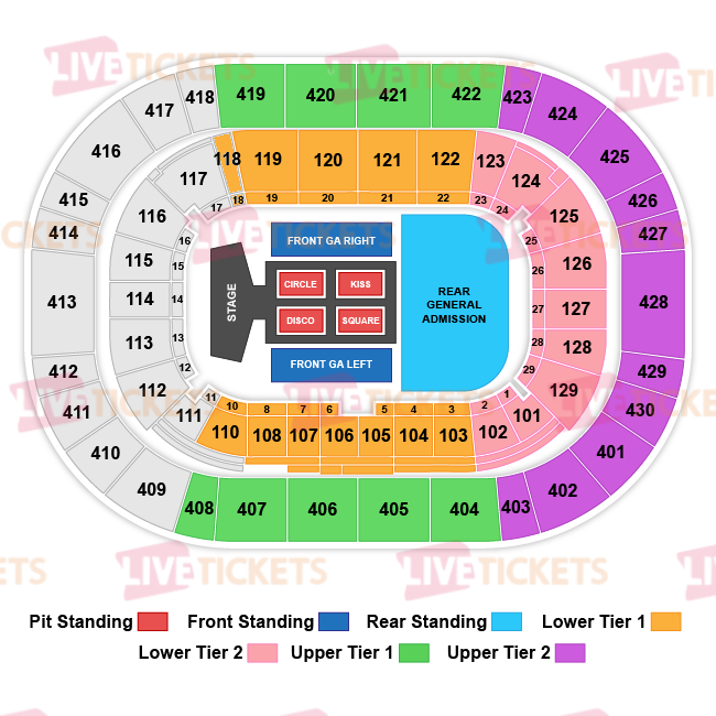 מפת יוהאן קרויף ארנה להופעה של הארי סטיילס