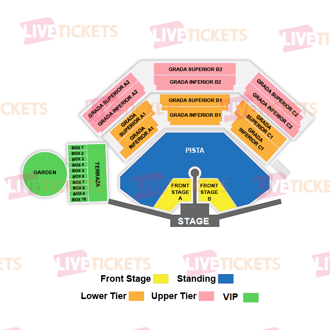 מפת Estadio Shakira להופעה של שאקירה