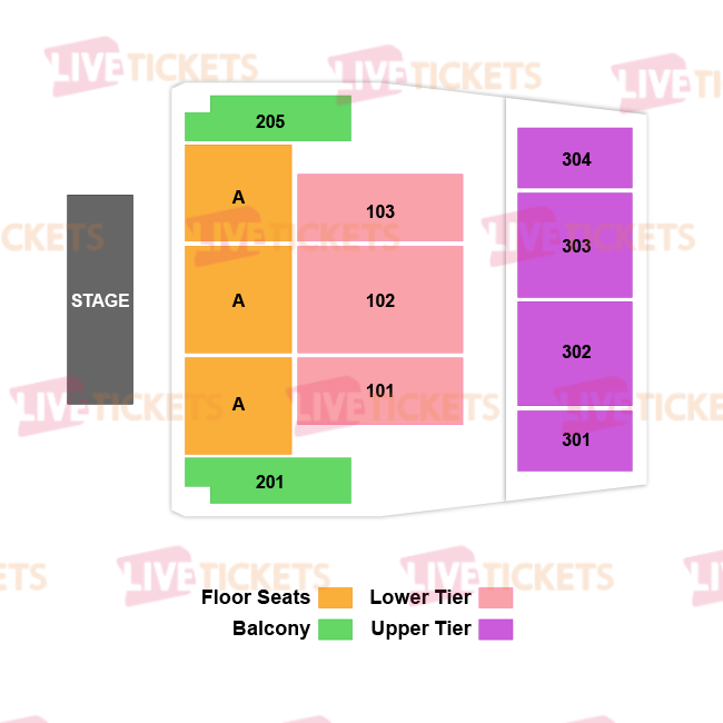 מפת Uber Eats Music Hall להופעה של פול סיימון