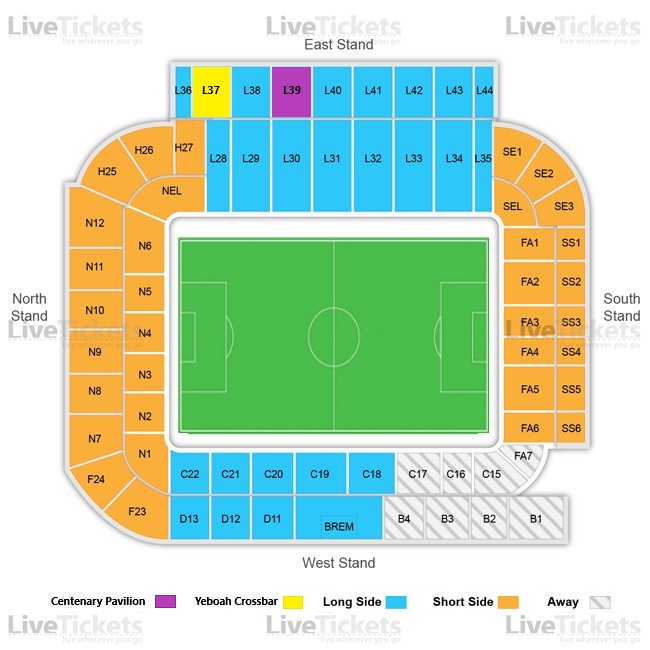 מפת אלנד רואד למשחק של ברייטון